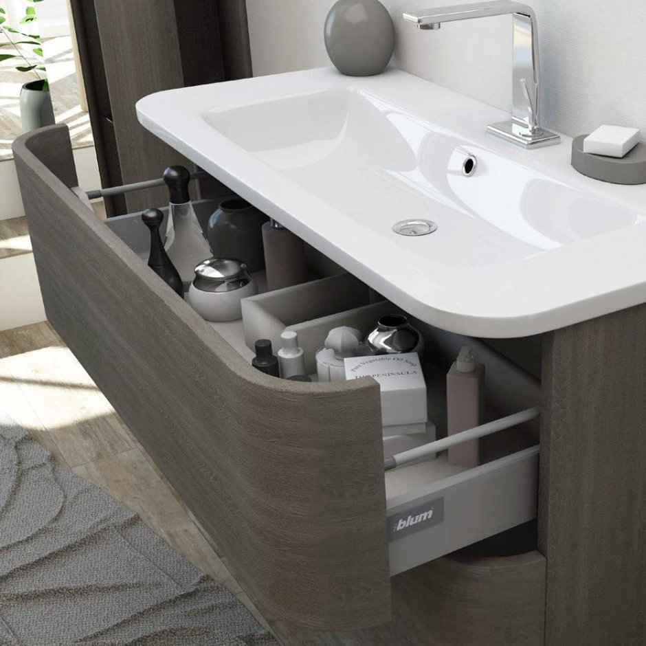 Тумба с раковиной Cezares Angie 81 подвесная Rovere scuro Soft