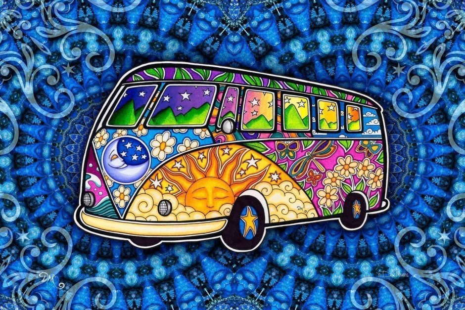 Автобус хиппи Peace Love