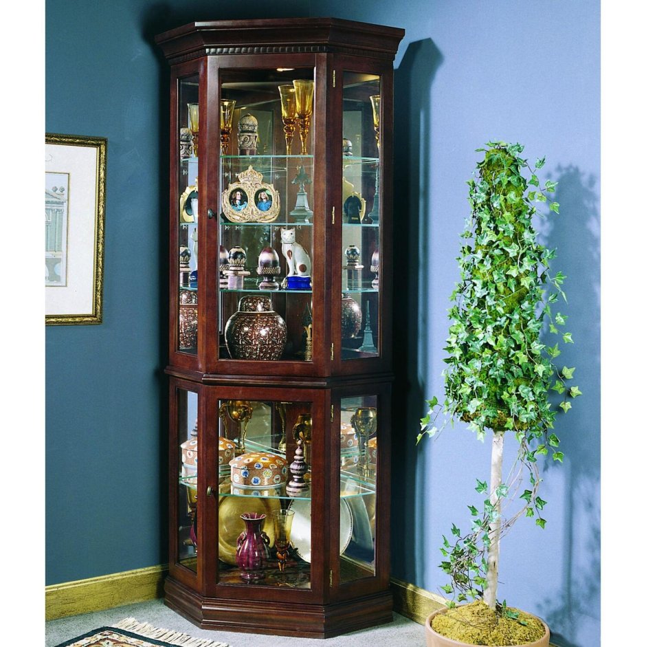 Sumptuous Glass Door Corner Cabinet