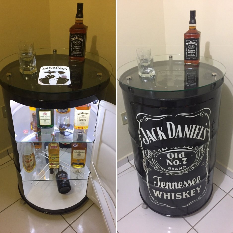 Стол из крышки от бочки