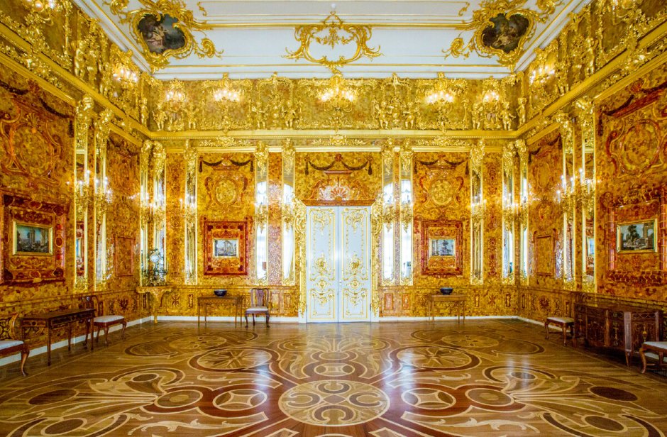 Екатерининский дворец Янтарная гостиная