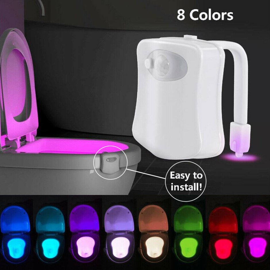 Подсветка унитаза RGB С датчиком движения 3хааа