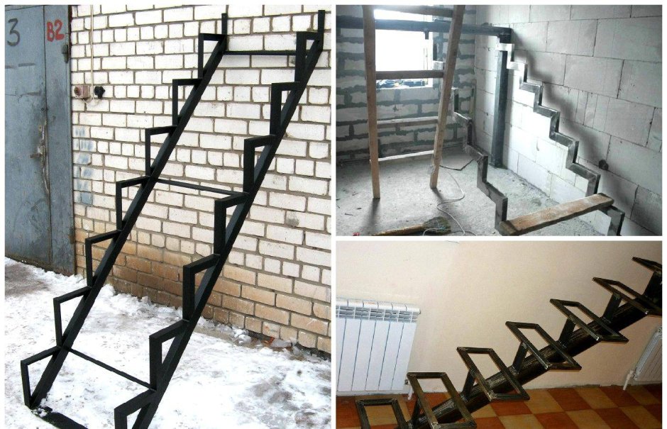 Лестница приставная сварная из металла уголка 32х32х4