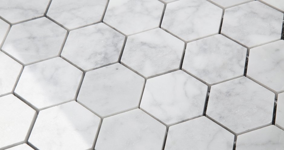 Серая плитка затирка Гексагон