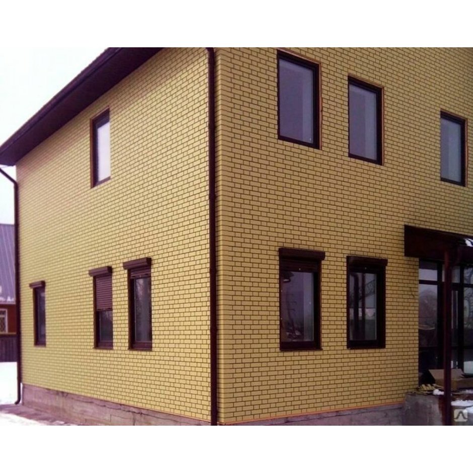 Фасадные панели Файнбир кирпич желтый
