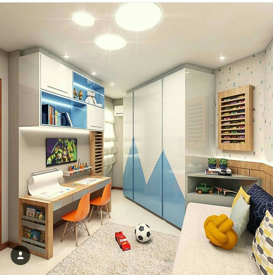 Интерьер детской комнаты для мальчика школьника