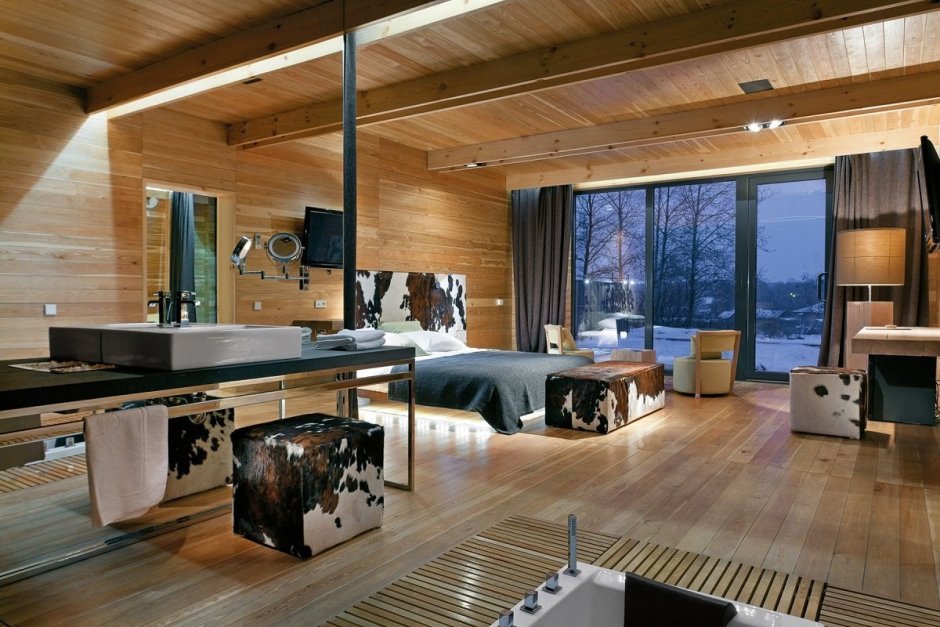 Минимализм в деревянном доме