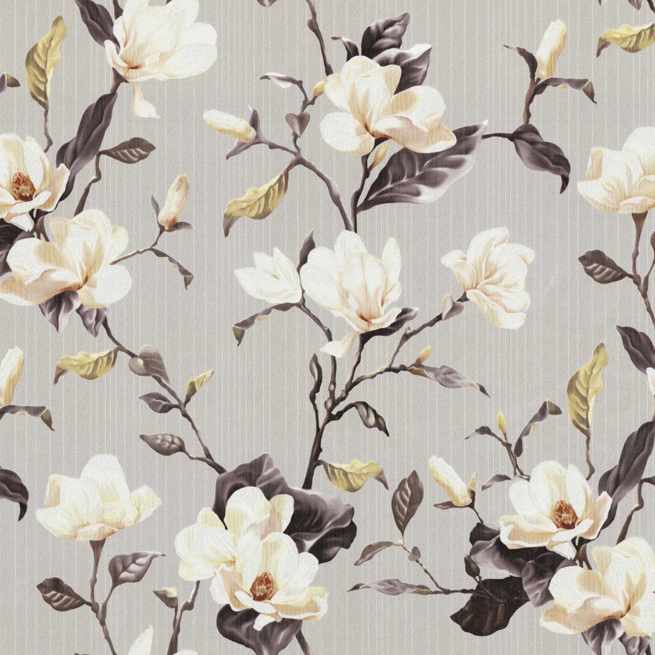 Обои Магнолия флиз 1.06х10м олив 8033-51