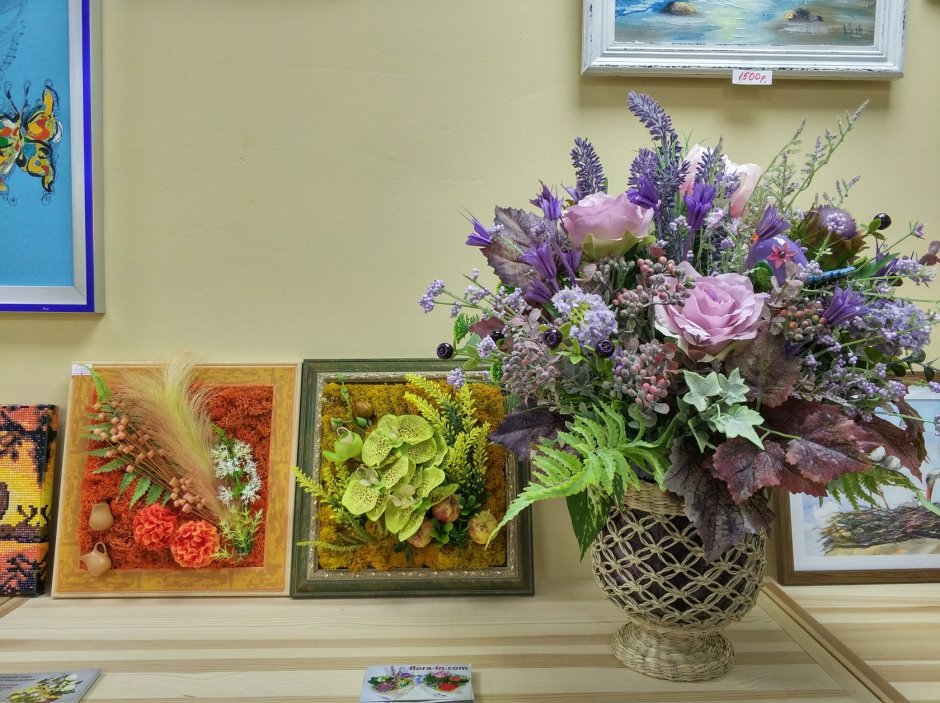 Флористика из искусственных цветов для интерьера для дошкольников