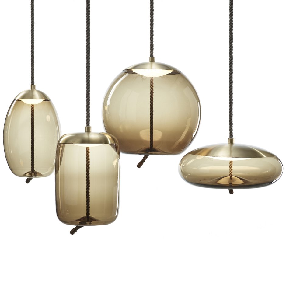 Подвесной светильник Knot small Gray Glass Copper