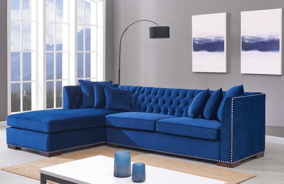 Диван прямой unico Sofa 2 Blue