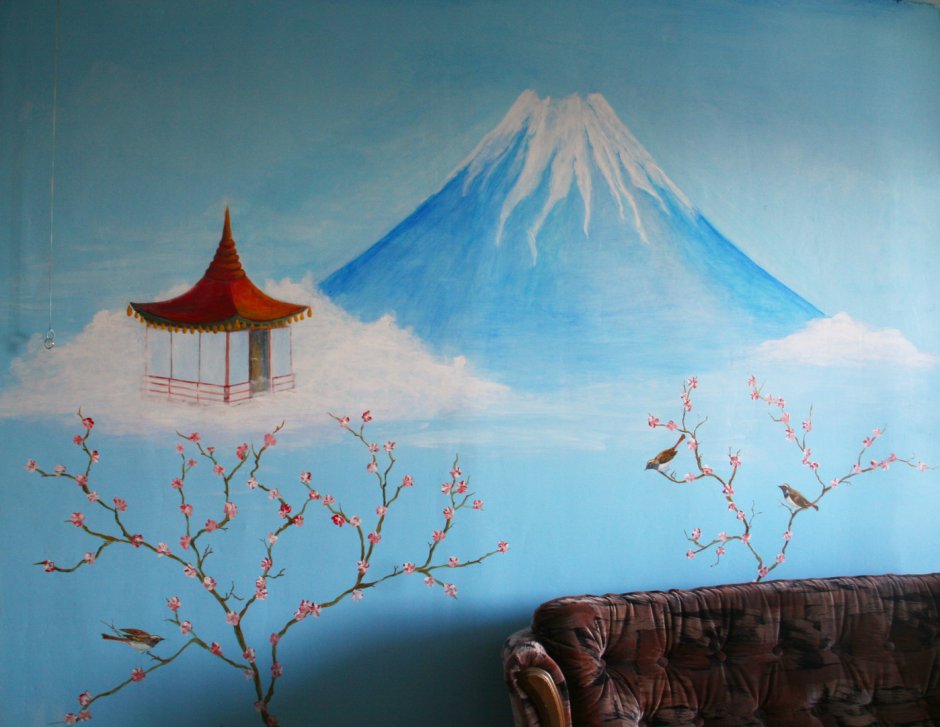 Японский пейзаж на стене