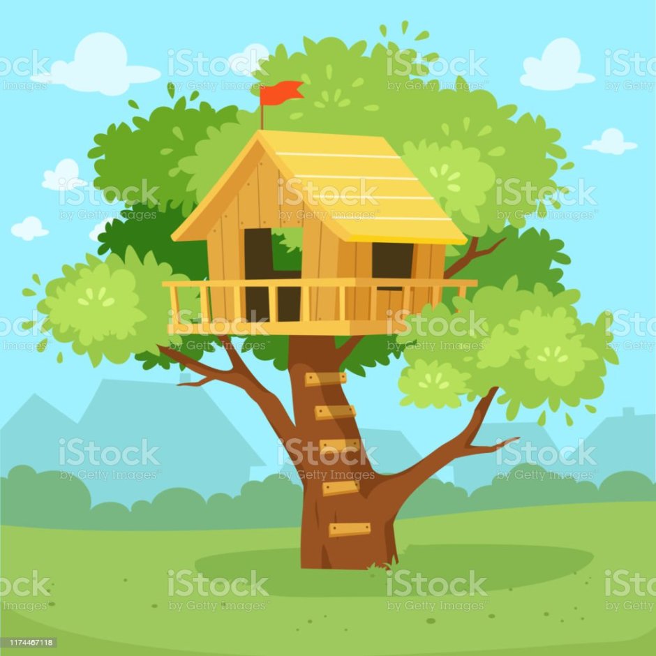 Домик на дереве мультяшный