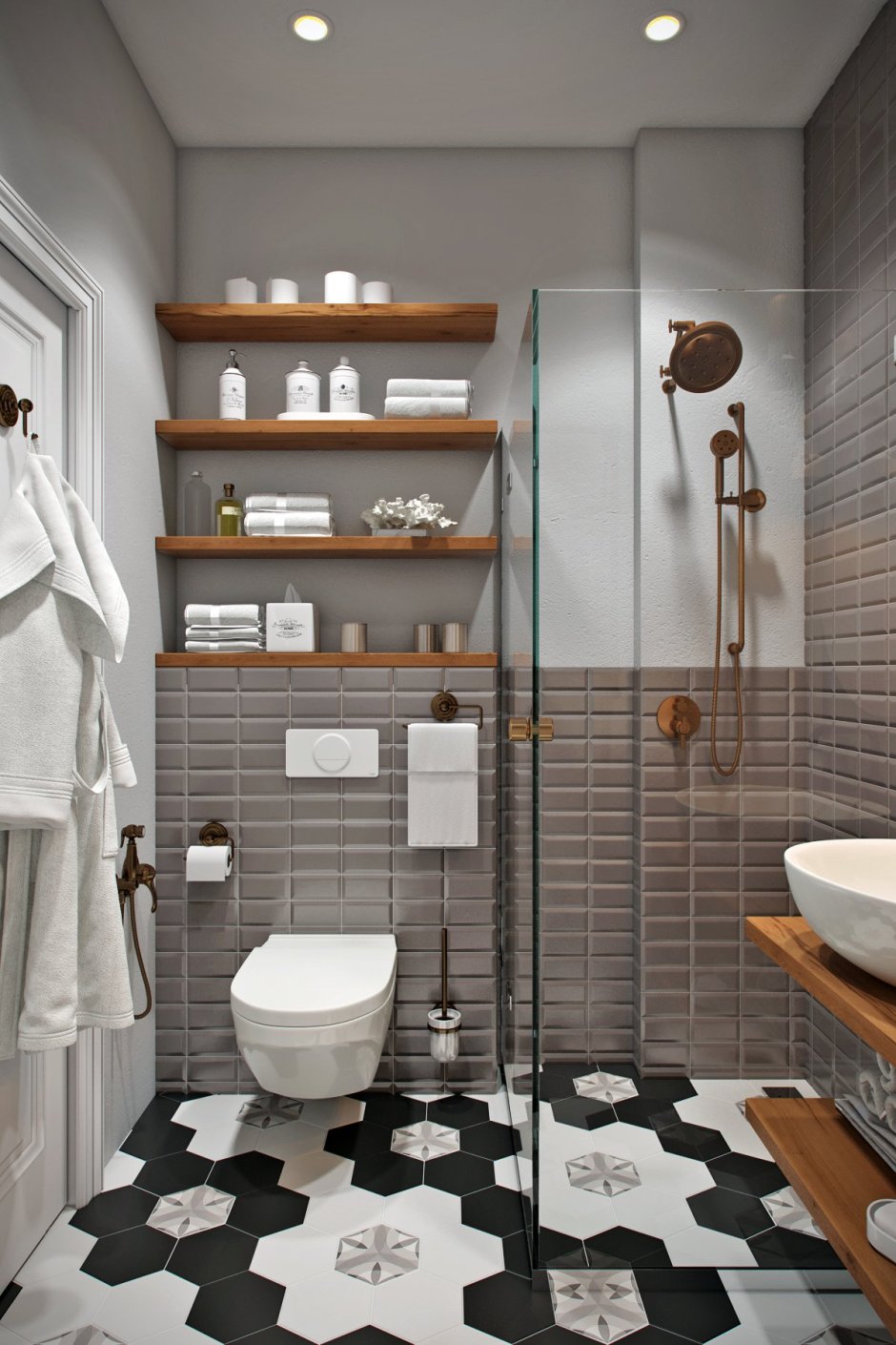 Ванная кабанчик в скандинавском стиле