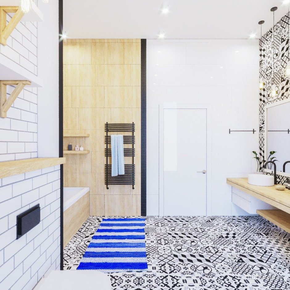 Ванная комната в стиле Сканди