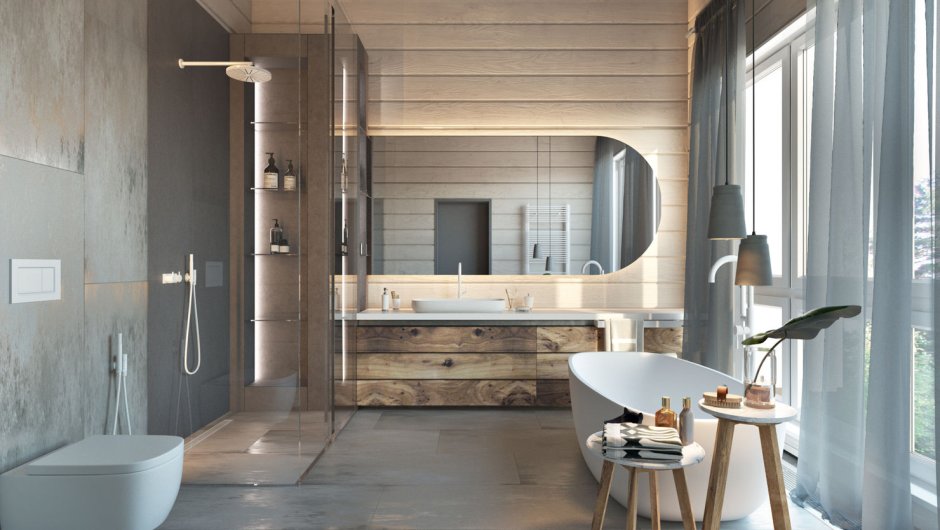 Ванная в скандинавском стиле пэчворк