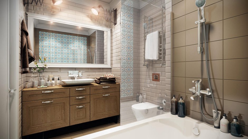 Скандинавский стиль в ванной