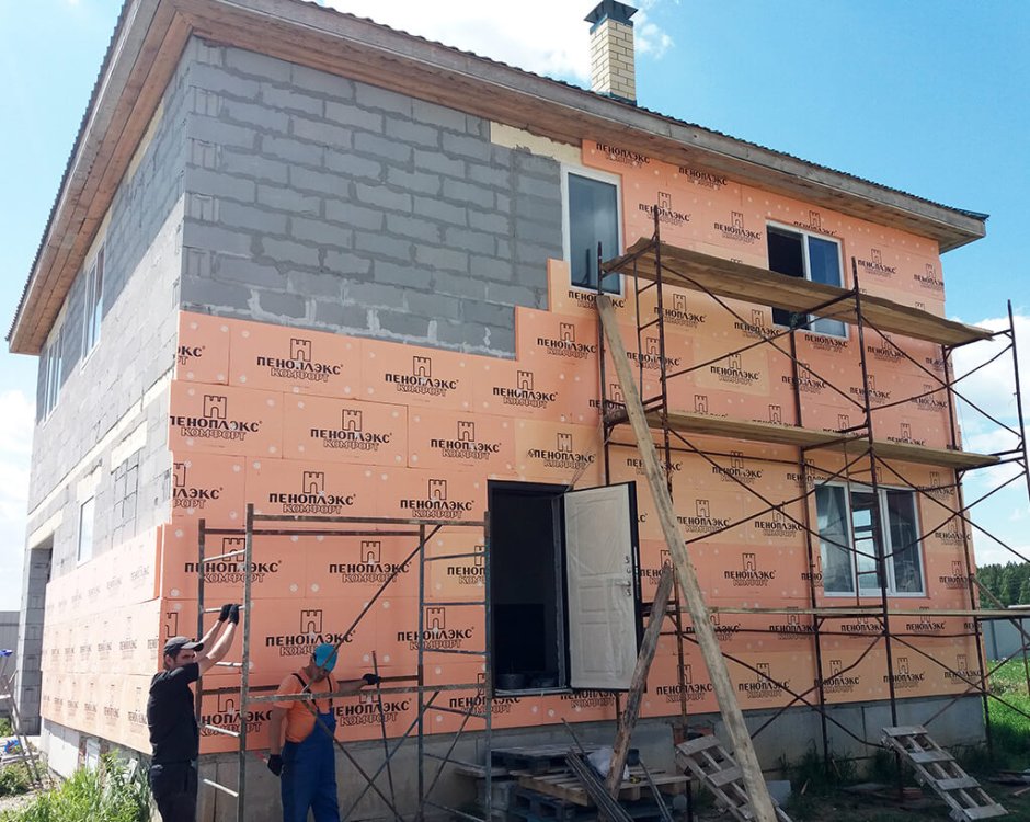 Утепление фасада дома снаружи пеноплексом