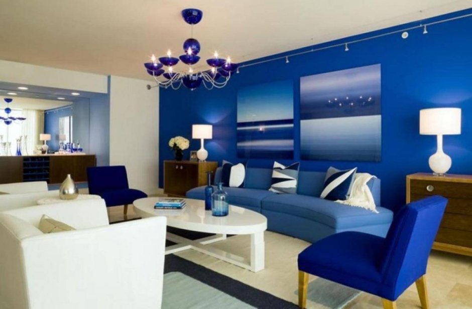 Chandelier Blue Glass люстра