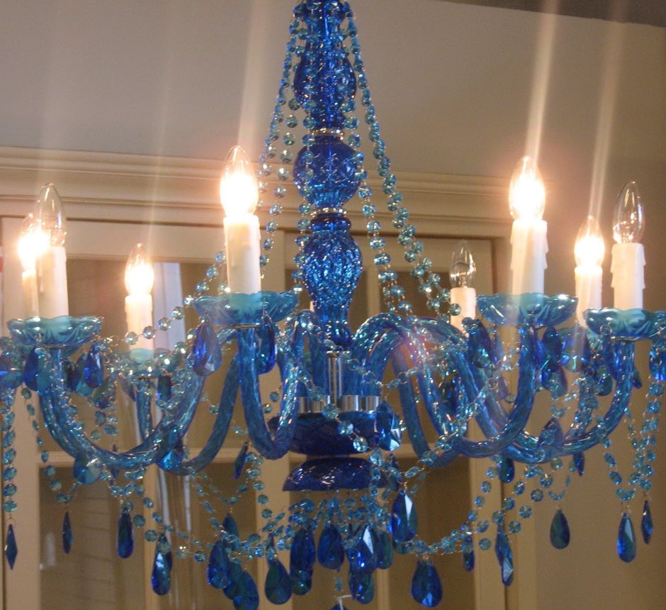 Blue Crystal Chandelier