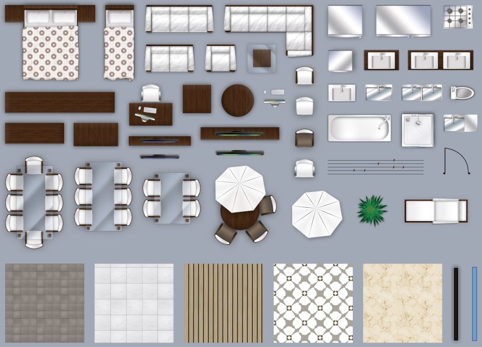 Мебель 2d для ARCHICAD