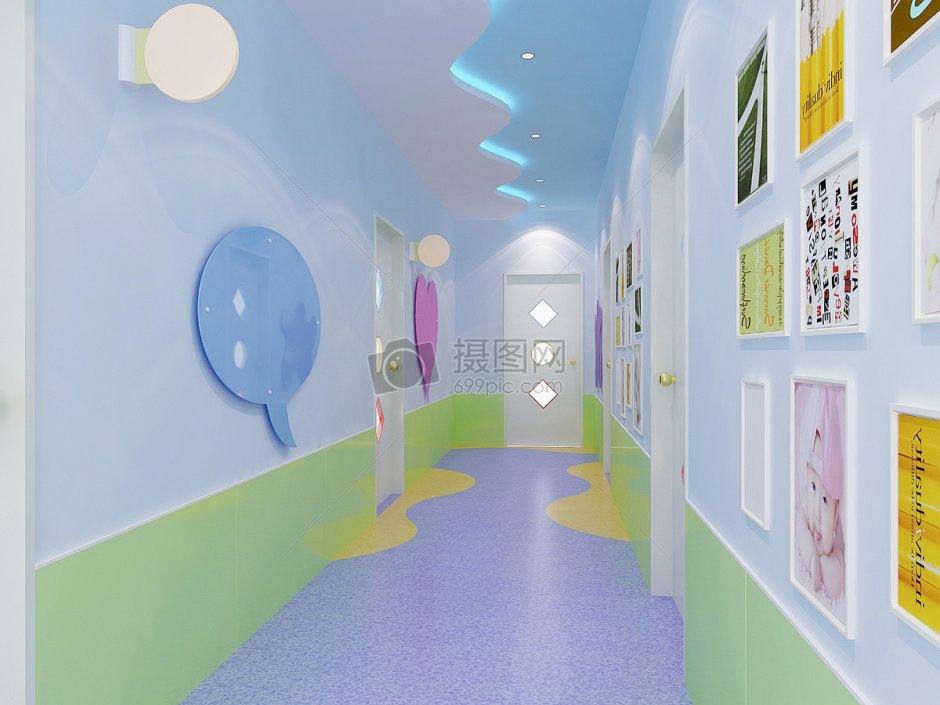 Длинный коридор в детском саду