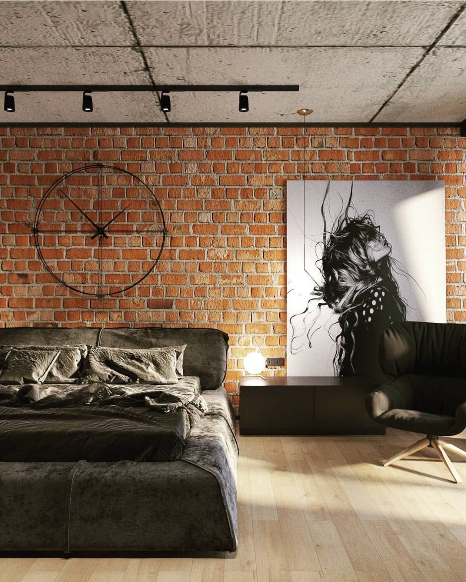 Спальня в стиле лофт Индастриал