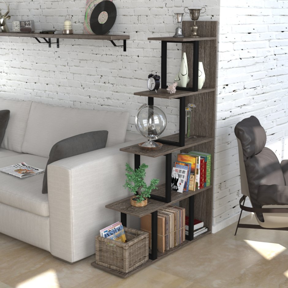 Перегородка для зонирования комнаты в стиле лофт