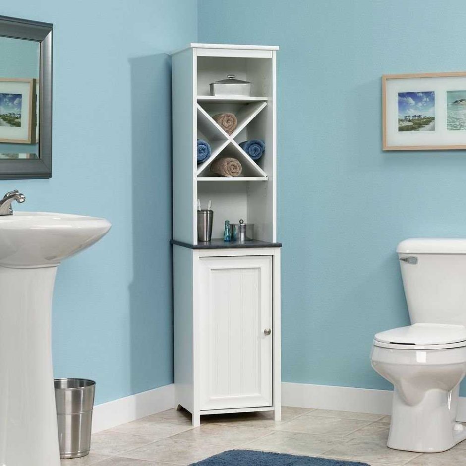 Corner Bathroom Cabinet White Wood