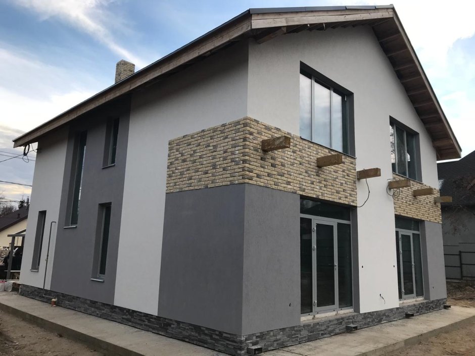 Штукатурка фасада дома из газобетона