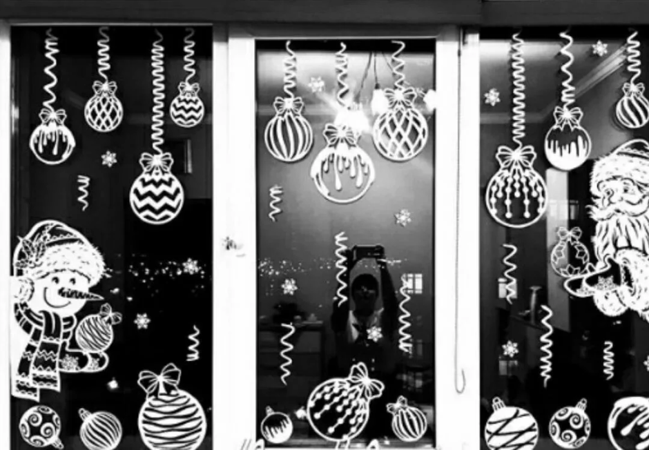 Украшение окон вытынанками к новому году