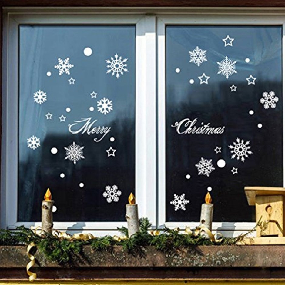 Украшение окон в школе