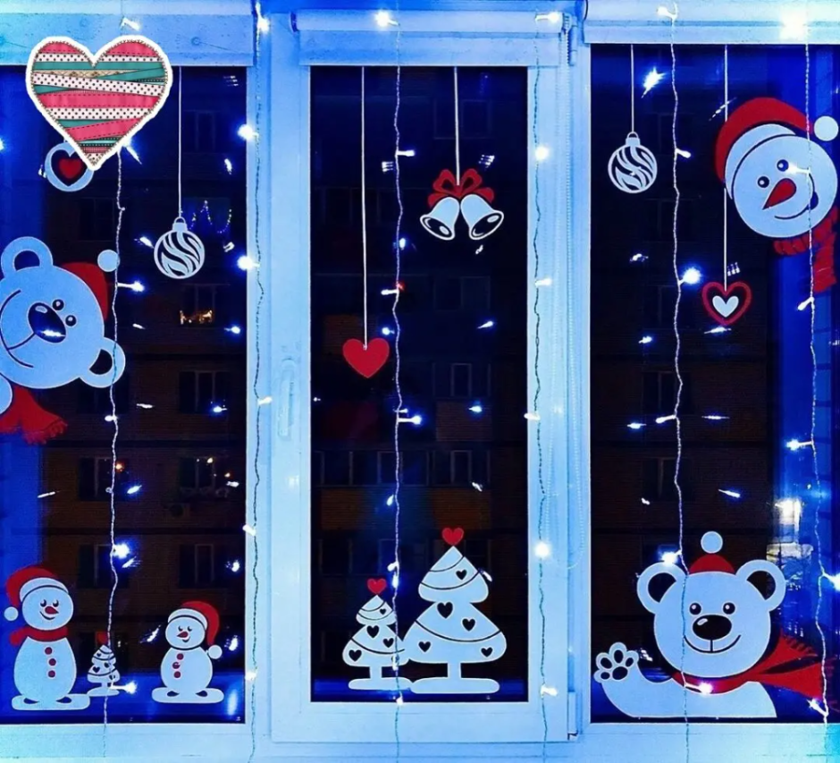 Роспись окон к новому году