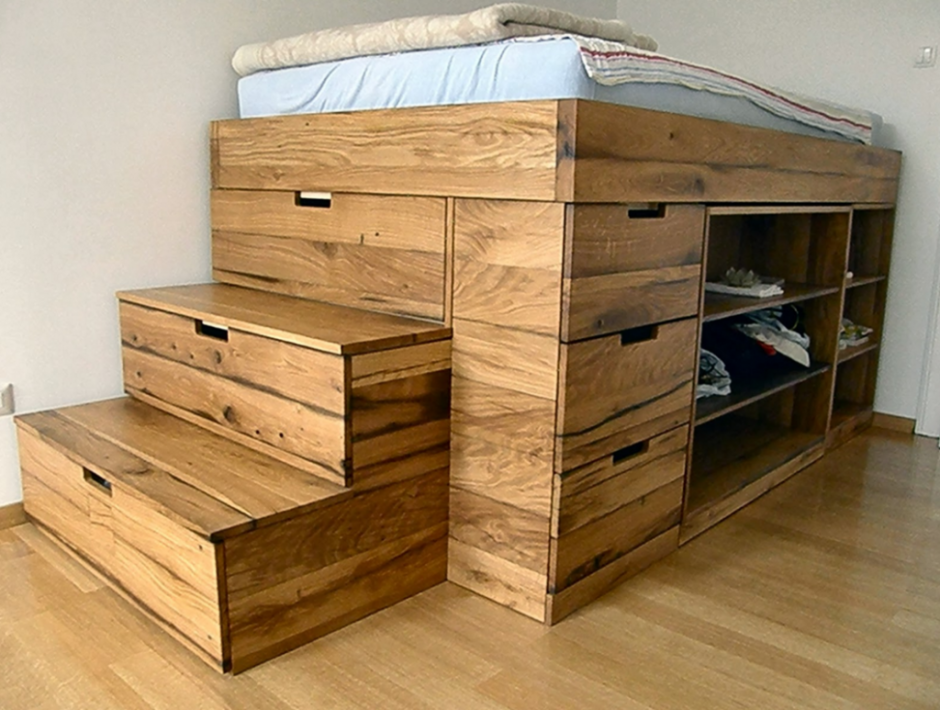 DIY кровать с ящиками