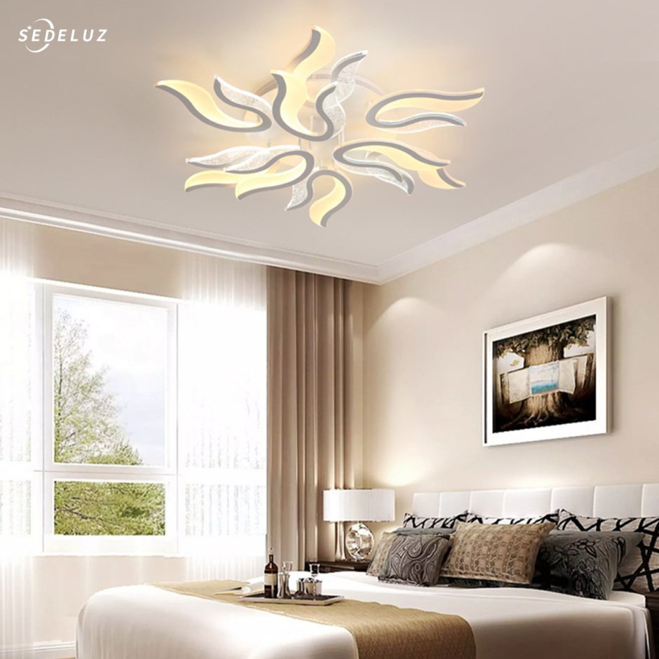 Люстры для спальни в современном стиле