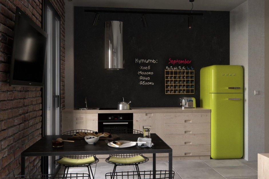 Лофт с холодильником Smeg