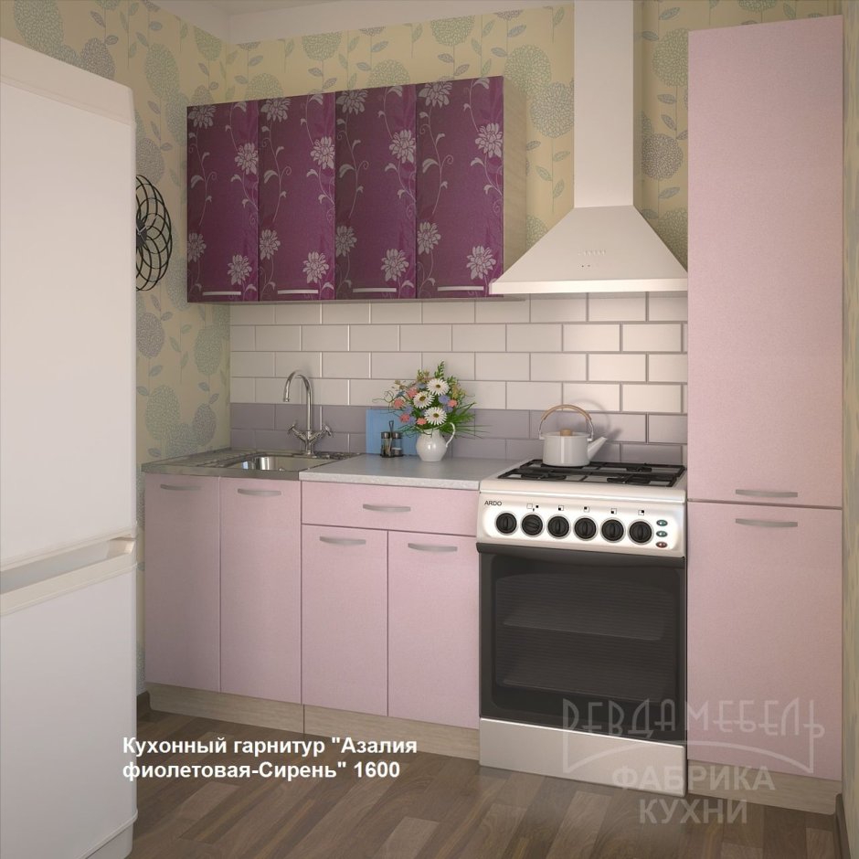 Корсика СТЛ.051.15 кухонный гарнитур белый/Азалия/антрацит