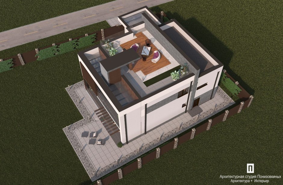 План дома с плоской крышей