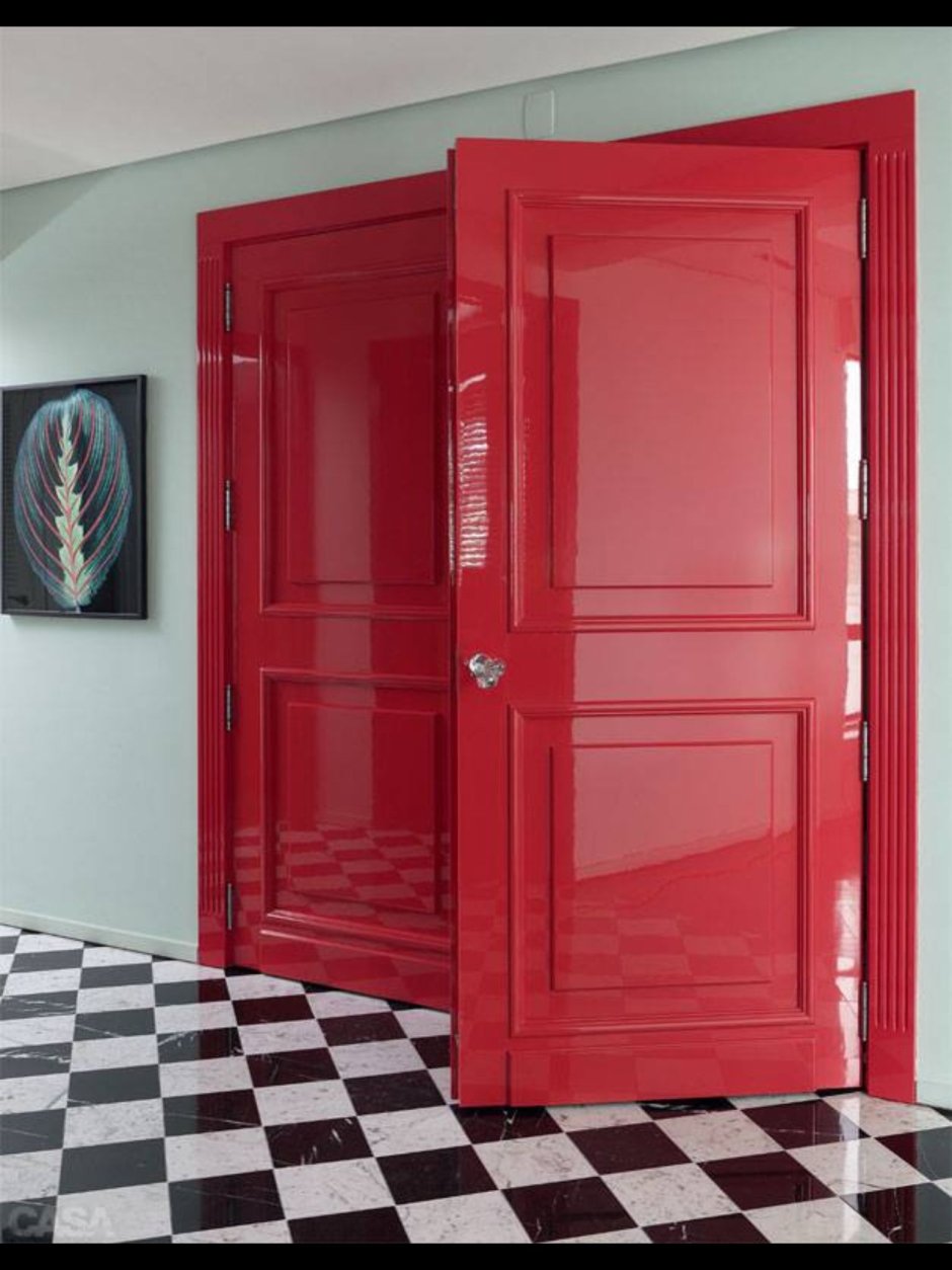 Красная межкомнатная дверь