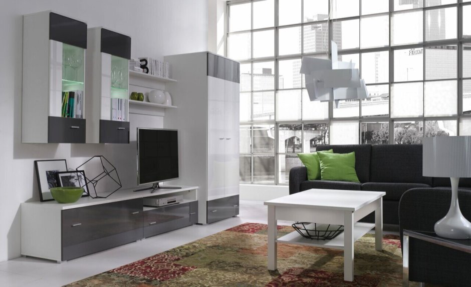 Модульные гостиные серого цвета