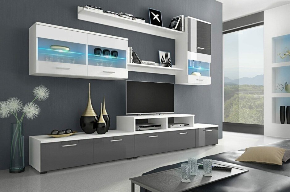 Стенка Элизабет белый глянец