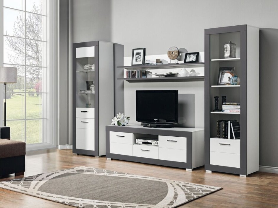 Серые стенки в гостиную