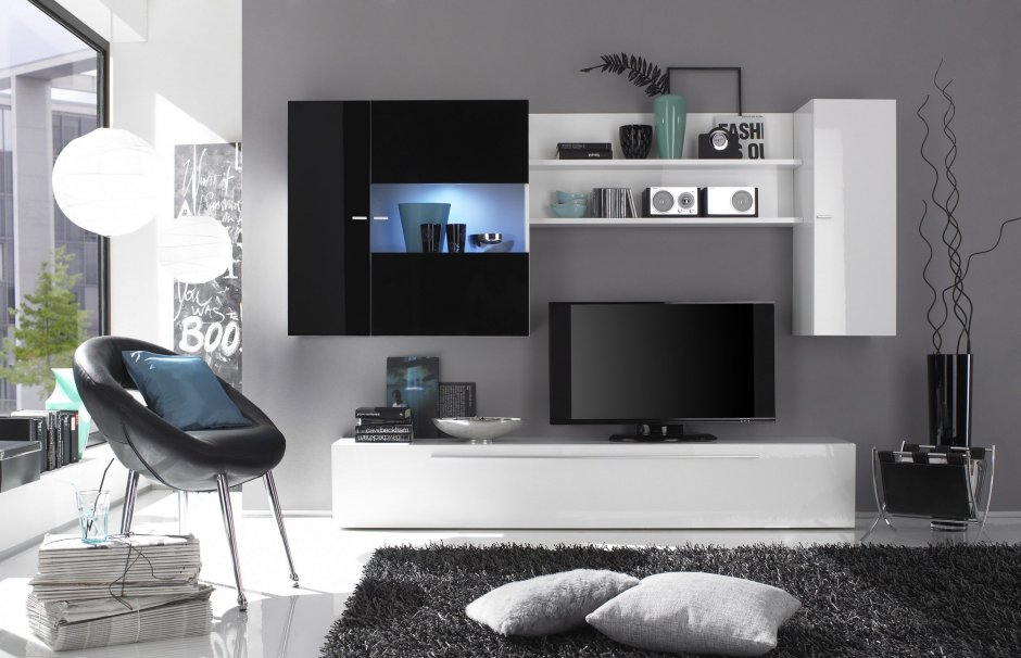 Гостиная стенка графит