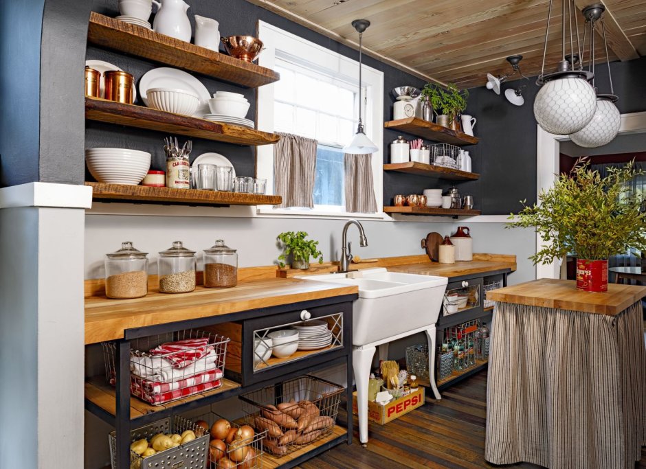 Кухонный уголок деревянный с ящиками