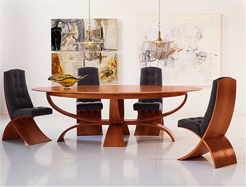Modern Oval Table with Chairs