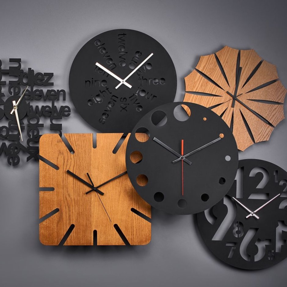 Дизайнерские деревянные часы