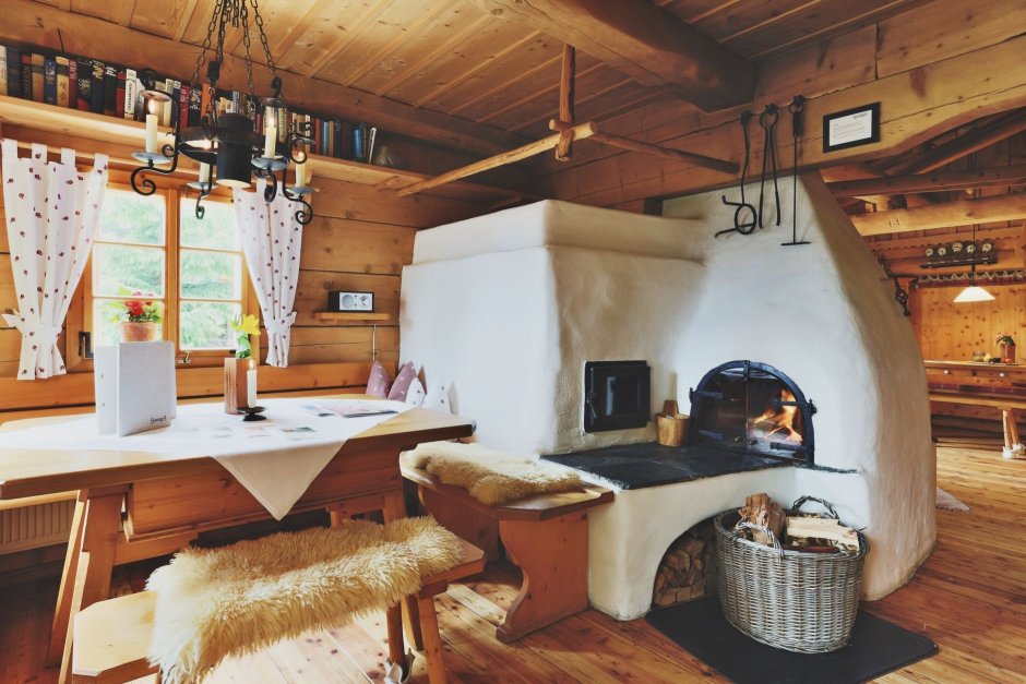 Русская печка дом деревянный