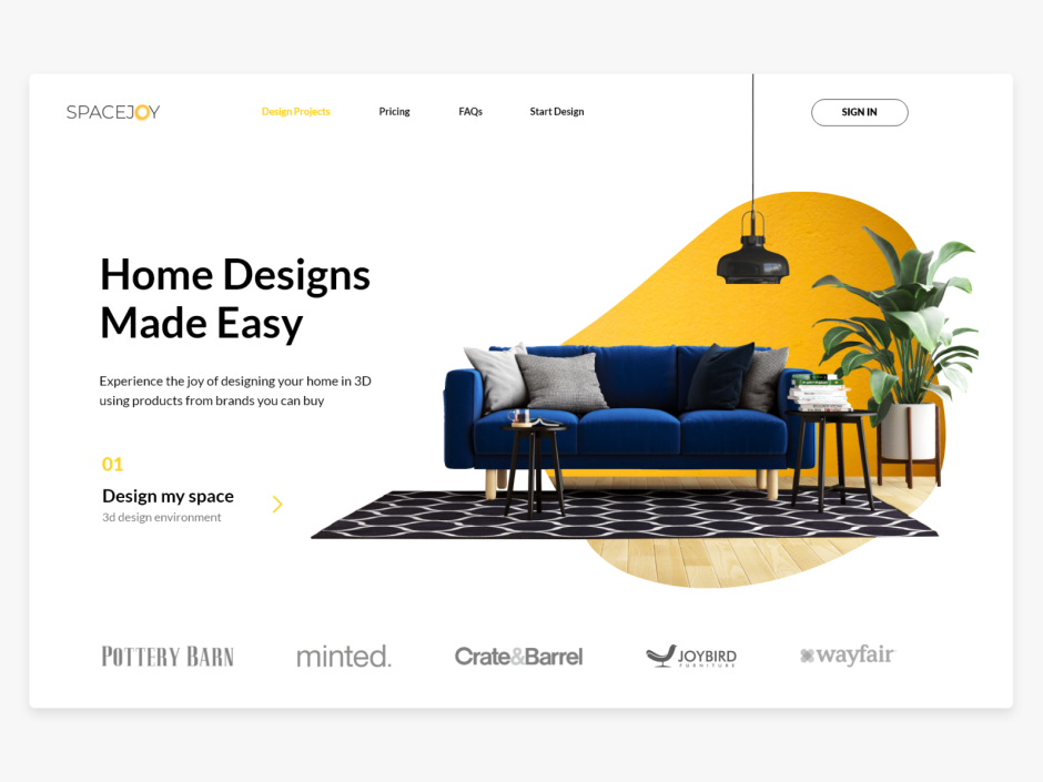 Landing Page дизайн интерьера