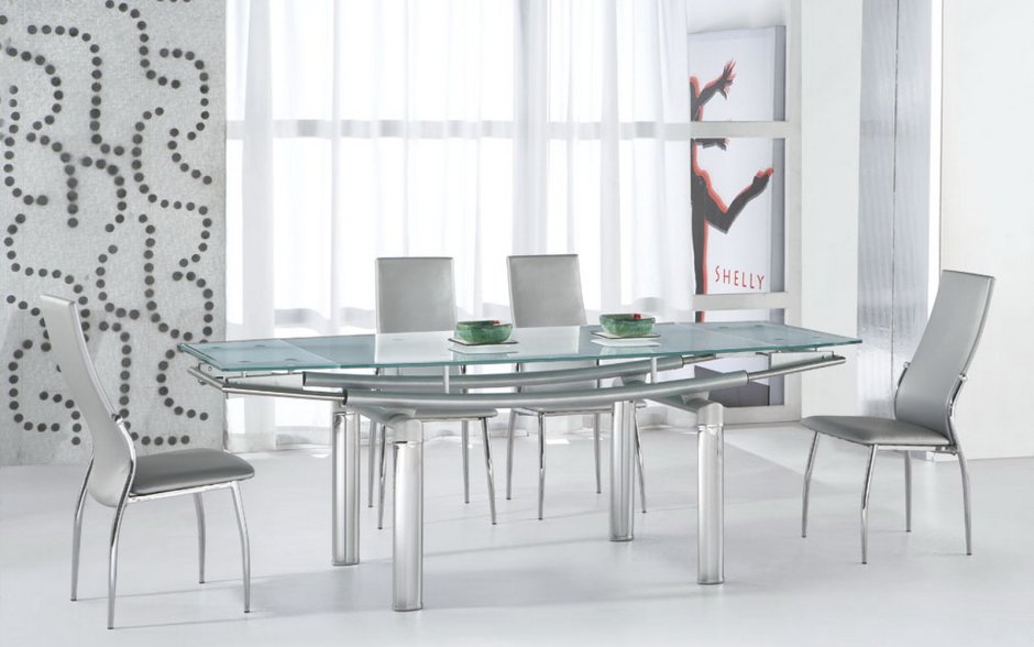 Стеклянный обеденный стол Модерн