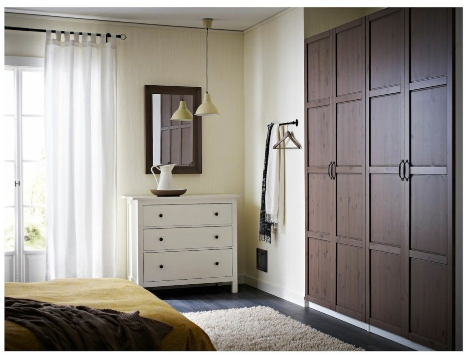 Спальня hemnes ikea темная